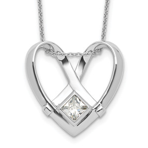 Sentimental Expressions Sterling Silver Rhodium-plated Cubic Zirconia Captivated 18in. Necklace