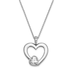 Sterling Silver Cubic Zirconia Antiqued Mother Of The Bride 18in. Necklace