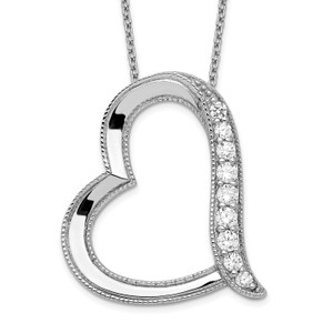 Sentimental Expressions Sterling Silver Rhodium-plated Antiqued Cubic Zirconia Daughter-In-Law 18in Necklace