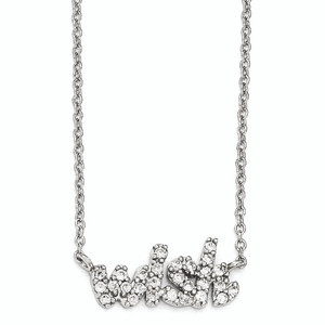 Cheryl M Sterling Silver Cubic Zirconia WISH 18in. Necklace