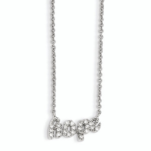 Cheryl M Sterling Silver Cubic Zirconia HOPE 18in. Necklace