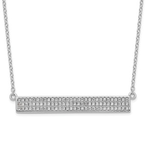 Cheryl M Sterling Silver Rhodium-plated Brilliant-cut Cubic Zirconia Bar 17.5 Inch Necklace with 1.5 Inch Extender