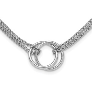 Leslie's Sterling Silver RH-plated Multi-Strand Circles with  2in ext. Necklac