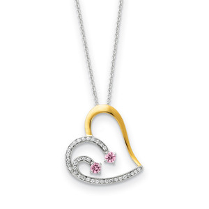 Sterling Silver & Gold-plated Cubic Zirconia Forever By Your Side 18in Necklace