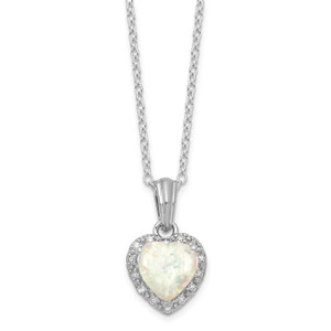 SS Created Opal & Diamond Necklace