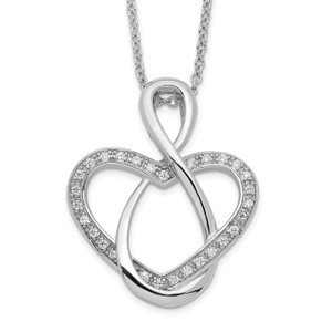 Sentimental Expressions Sterling Silver Rhodium-plated Cubic Zirconia Lifetime Friend 18in Necklace