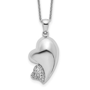 Sentimental Expressions Sterling Silver Rhodium-plated Cubic Zirconia My Beloved Friend 18in Necklace