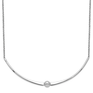 Sterling Silver Rhodium-plated Polished with  1 in ext. Necklace