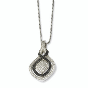 SS Rhodium-Plated Cubic Zirconia True Fire Necklace