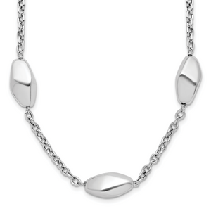 Leslie's Sterling Silver Rhodium-plated Polished with 1.5in ext. Necklace