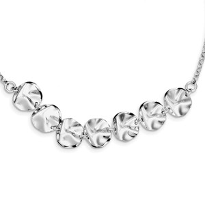 Sterling Silver Rhodium Plated Fancy with  2in ext. Necklace