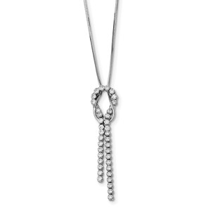 Sterling Silver Rhodium-plated Cubic Zirconia Knotted Snake Chain Necklace