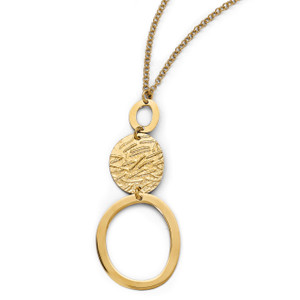 Leslie's Sterling Silver Gold-plated Textured with 2in ext Necklace
