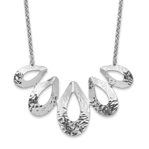 Sterling Silver Rhodium-plated D/C with  1in ext. Necklace