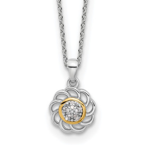 Shey Couture Sterling Silver Rhodium-plated with 14K Accent Diamond 18 inch Necklace