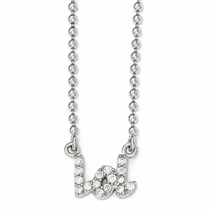 Cheryl M Sterling Silver Cubic Zirconia LOL 18in. Necklace