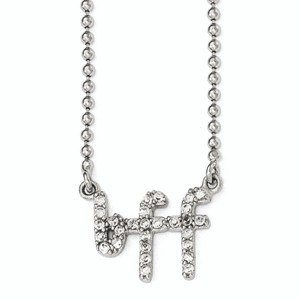 Cheryl M Sterling Silver Cubic Zirconia BFF 18in. Necklace