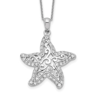Sentimental Expressions Sterling Silver Rhodium-plated Cubic Zirconia Make A Difference 18in Necklace