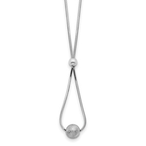 Leslie's Sterling Silver Polished & Laser Cut Bead Necklace