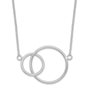 Leslie's Sterling Silver Rhodium Intertwined Circles with 2 in ext. Necklace