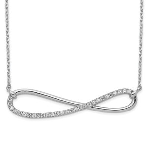 Sterling Shimmer Sterling Silver Rhodium-plated 18.5 inch 29 Stone Cubic Zirconia Infinity Symbol Necklace