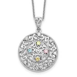 Sentimental Expressions Sterling Silver Rhodium-plated Cubic Zirconia Bliss 18in Necklace