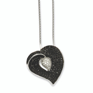 Sterling Silver & Cubic Zirconia Brilliant Embers Heart Necklace