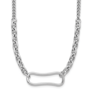 Leslie's Sterling Silver Rhodium-plated with 2in ext. Necklace