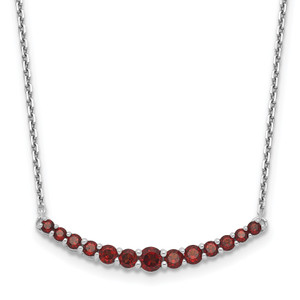 Sterling Silver Rhodium-plated Garnet Pendant with Necklace