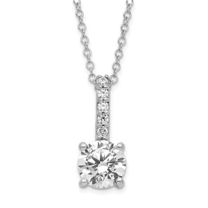 Sterling Silver Rhodium-plated Diamonore Drop Necklace