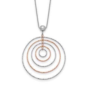Leslie's Sterling Silver Rose Gold-Plated D/C with 1in ext. Necklace