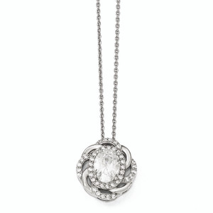 Cheryl M Sterling Silver Cubic Zirconia 18in Necklace