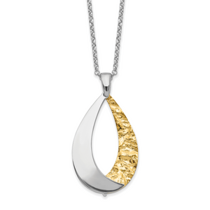 Leslie's Sterling Silver RH-plate Gold-plate D/C 18in Plus 1in ext Necklace