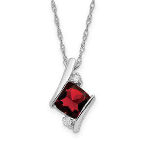 Cushion Gemstone & Diamond Pendant Necklaces