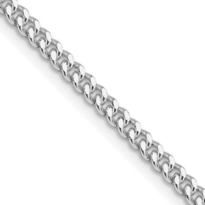 Sterling Silver Rhodium-plated 3mm Curb Chain