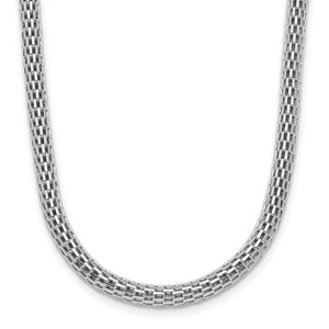 Leslie's Sterling Silver Rhodium-plated with  2in ext Choker Necklace