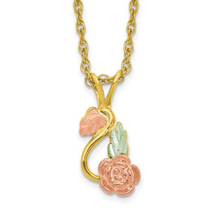 10K Tri-color with 14K Gold-filled Chain Black Hills Gold Necklace