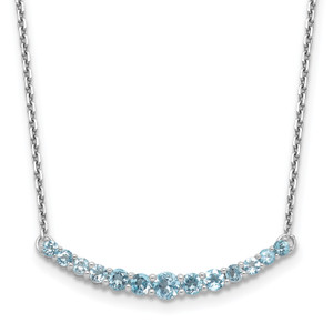 Sterling Silver Rhodium-plated Blue Topaz Pendant with Necklace