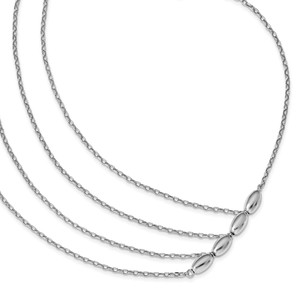 Leslie's Sterling Silver Rhodium-plated Polished Multistrand Necklace