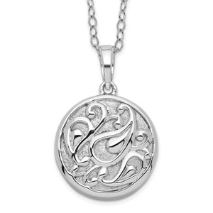 Sentimental Expressions Sterling Silver Rhodium-plated Tear in Circle Ash Holder 18 Inch Necklace
