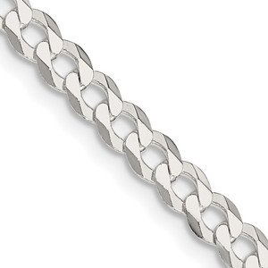 Sterling Silver 4.5mm Flat Curb Chain