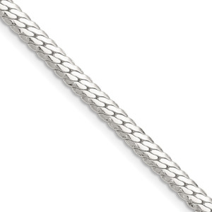 Sterling Silver Polished 4.1mm Double Oval Flat Chain