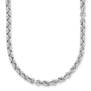 Leslie's Sterling Silver RH-plated Fancy Link Necklace