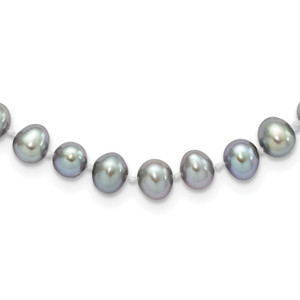 Sterling Silver Rhodium Grey FWC Pearl Necklaces