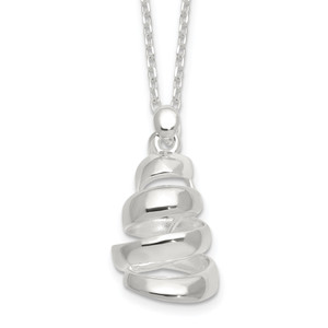 Sterling Silver Polished Silver-plated Swirl Pendant Necklace