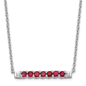 10kw Created Ruby & Diamond Necklace