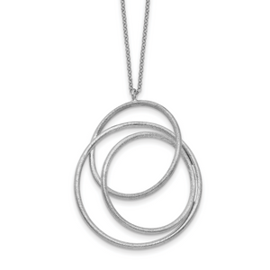 Leslie's Sterling Silver Rhodium Brushed & Polished Necklace