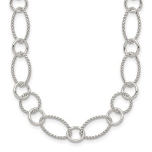 Sterling Silver Fancy Twisted Link Necklace