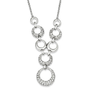 Sterling Silver Cubic Zirconia Circles Necklace