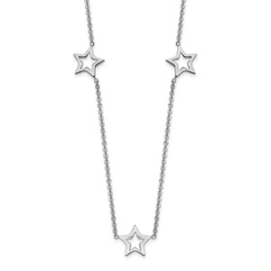 14K White Gold Star with 2in Extension Necklace